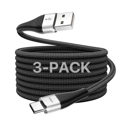 Vista 15 de Cable USB C a USB C de 3 pies, paquete de 3 unidades, 100 W, tipo C a C Negro