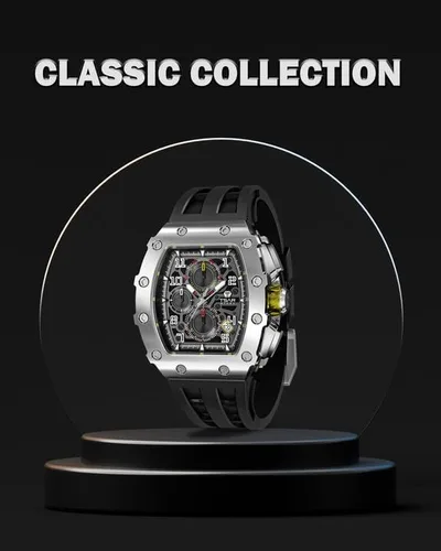 Vista 4 de TSAR BOMBA Mens Watches Luxury Tonneau Watches for Men Waterproof 50M Analog Replica Watch Chronograph Calendar Date Mens Dress Business Work Watch