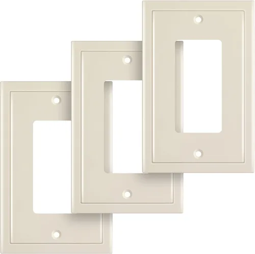 Vista 21 de Henne Bery Placa decorativa de pared con borde moderno, tapa de tomacorriente para cubrir enchufe, aleación de zinc maciza duradera