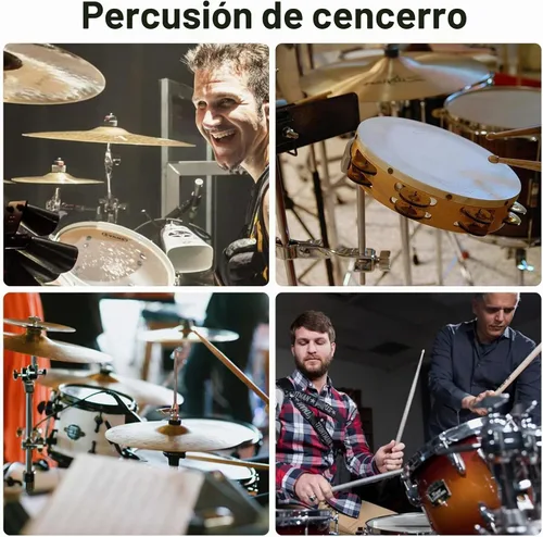 Vista 7 de Instrumento de cencerro de acero de 4 pulgadas con palo Música Campana de vaca fabricantes de ruido Metal Musical mano Percusión Negro Vaca