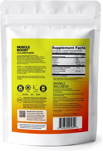 Vista 2 de Sparkle Wellness BODYBALANCE Péptidos de colágeno bioactivos Suplemento de colágeno en polvo con péptidos de colágeno hidrolizados y vitamina C