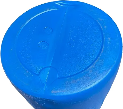 Vista 8 de Barril de agua azul de 55 galones Moldeado sólido Agujeros de tapón de 2 pulgadas, bueno para uso de agua potable a largo plazo Sin BPA