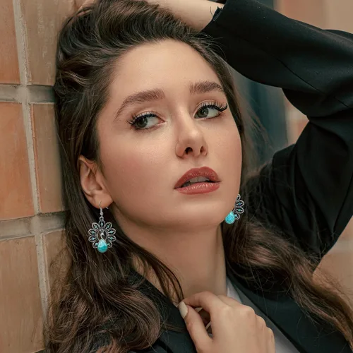 Vista 4 de Aretes colgantes bohemios, hipoalergénicos, ligeros, varios estilos, para mujer, regalos