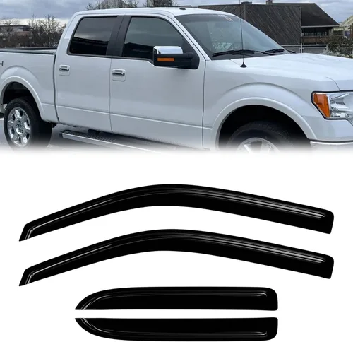 Vista 41 de Protectores de lluvia de ventana para Ford F150 SuperCab 2004-2014 2 piezas deflector de ventana para 09-14 F-150 con 2 puertas delanteras