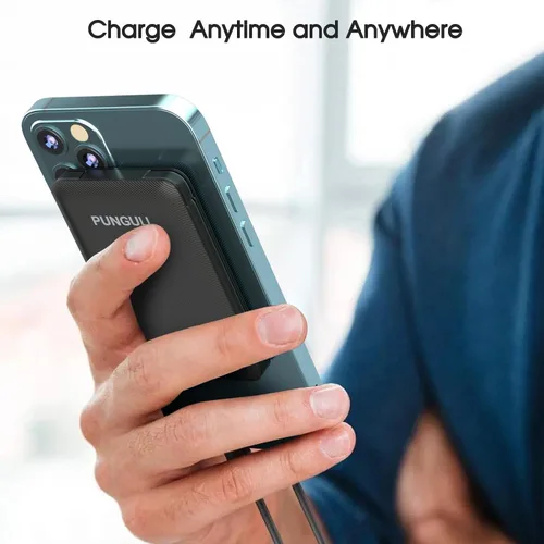 Vista 12 de Cargador portátil delgado de 5000 mAh – Mini banco de energía compacto pequeño cable integrado lindo teléfono celular celular batería externa 5V