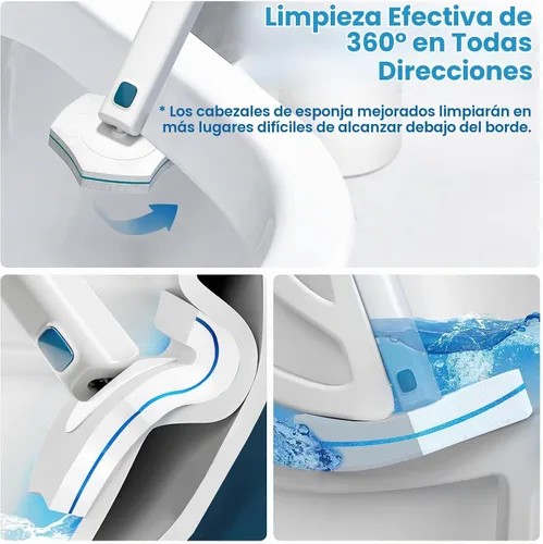 Vista 2 de Recambios de cepillo de inodoro desechables, 32 unidades, almohadillas de repuesto desechables para limpieza de baño y inodoro