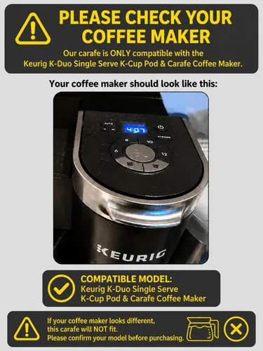 Vista 5 de Repuesto de jarra de café de vidrio para 12 tazas compatible con cafetera Keurig K-Duo Single Serve & Carafe, no compatible con modelos K-Duo