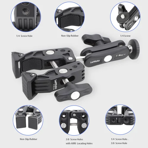 Vista 3 de Bicicleta Bicicleta Motocicleta Cámara Monitor Selfie Extensión Soporte para GoPro Hero 12 11 10 DJI Action 4 3 Insta360 X3, Abrazadera Universal
