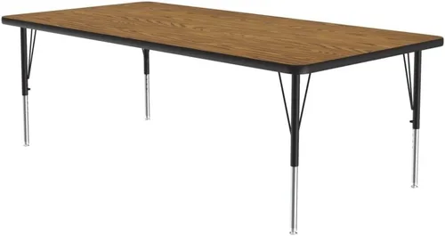 Vista 44 de Correll - Mesa rectangular de actividades para el aula de 24 x 36 pulgadas, altura ajustable (19-29 pulgadas), parte superior de nogal colonial