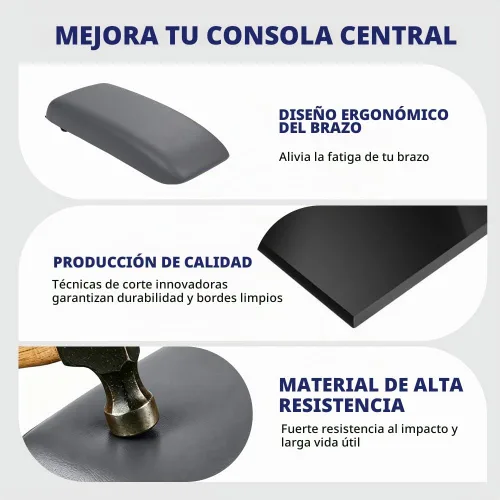 Vista 4 de PIT66 Tapa para reposabrazos de consola central, compatible con Toyota Tacoma 1995-2000/Toyota 4Runner 1996-1998, gris