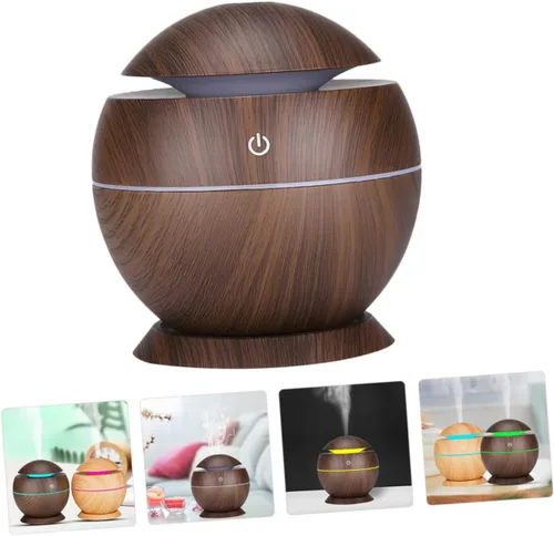 Vista 8 de FRCOLOR Mini humidificador de aire Difusor de agua alimentado por USB con iluminación para oficina en casa, funcionamiento silencioso, diseño
