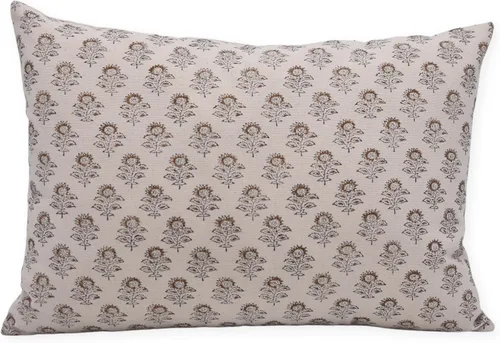 Vista 14 de Funda de cojín decorativa de algodón grueso hecho a mano con estampado floral boho, 14x14 pulgadas, con cremallera invisible, perfecta