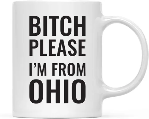 Vista 110 de Andaz Press Taza de café de 11 onzas, regalo de broma, Bitch Please I'm from Alabama, paquete de 1, incluye caja de regalo, divertidas ideas