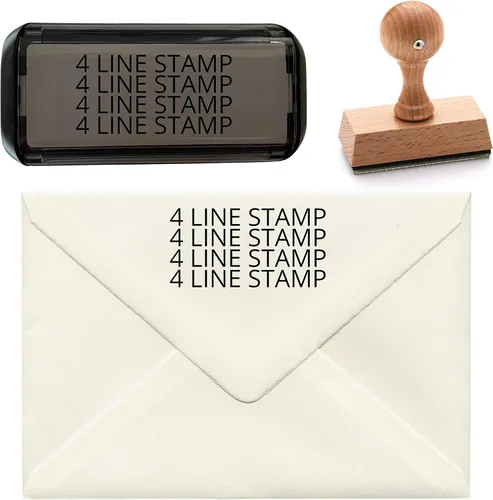 Vista 7 de Sello de goma autoentintado personalizado, sello personalizado de hasta 8 líneas de texto (1 línea)