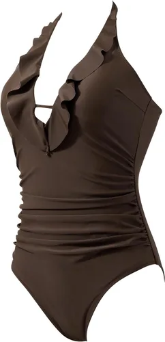 Vista 31 de SUUKSESS Traje de baño sexy de una pieza con volantes y control de abdomen para mujer