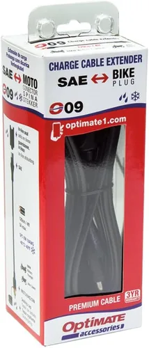 Vista 2 de Optimate cable O-09, adaptador-extensor, SAE a BIKE enchufe 180°