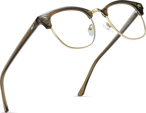 Vista 33 de Blue Light Blocking Glasses Anti Eyestrain Computer Gaming Glasses Vintage Half Frame UV Clear Lens for Women Men