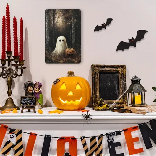 Vista 3 de Decoración de pared de fantasma de Halloween, decoración de fiesta de Halloween para interiores y exteriores, decoración espeluznante para el hogar