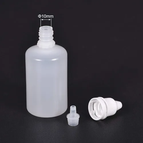 Vista 3 de [6 botellas de plástico con cuentagotas de 1.7 onzas líquidas/1.7 onzas líquidas, con tapa blanca, botellas vacías exprimibles de líquido
