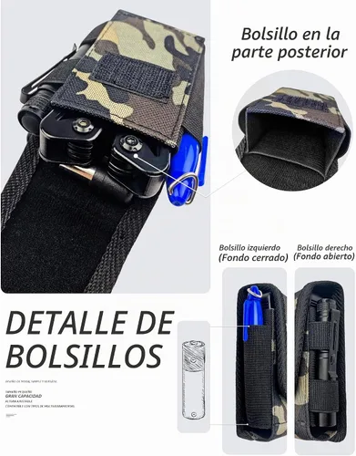 Vista 7 de Funda multiherramienta, funda multiherramienta para cinturón, funda multiherramienta, soporte para cinturón de bolsillo, bolsa de herramientas