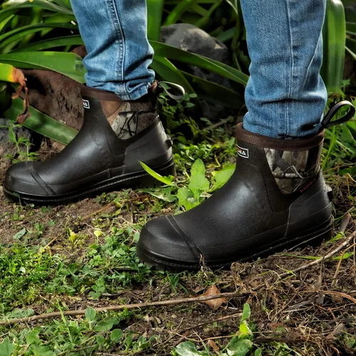 Vista 6 de HISEA Botas de lluvia Chelsea para hombre, impermeables, de goma, duraderas, aisladas, para trabajo al aire libre