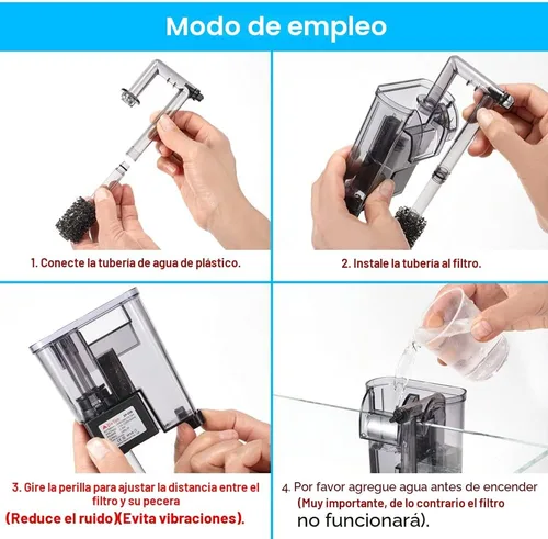 Vista 6 de DaToo Filtro de Acuario Colgante Pequeño Filtro Colgante para Tanque de Peces Sistema de Filtración de Cascada de Energía