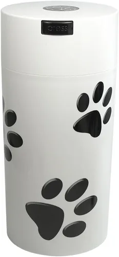 Vista 13 de Pawvac Contenedor de almacenamiento de alimentos para mascotas sellado al vacío de 3 onzas; patas blancas y negras