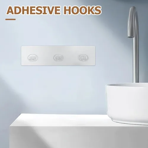 Vista 6 de 4pcs PE Adhesive Hooks for Shower Basket Corner Caddy