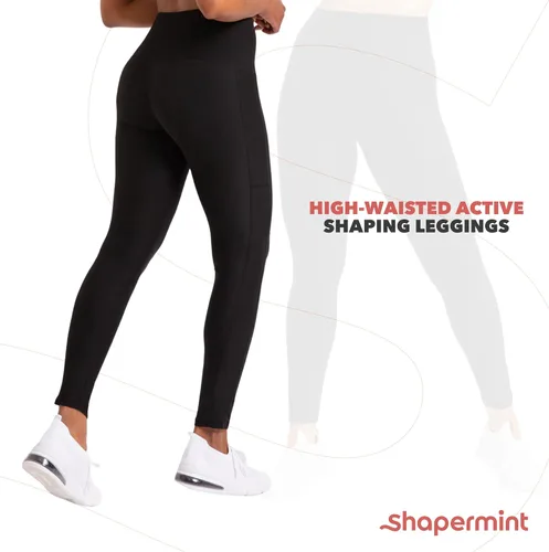 Vista 5 de SHAPERMINT Leggings de control activo de cintura alta