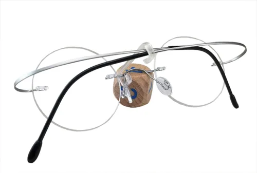 Vista 3 de Circleperson Anteojos de titanio sin montura Vintage Small Round 43-22-145 W Lente transparente para hombres mujeres