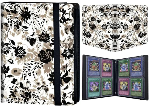 Vista 34 de Carpeta de tarjetas coleccionables de 4 bolsillos para 400 tarjetas, libro con banda elástica que se adapta a la mayoría de tarjetas de tamaño Flor