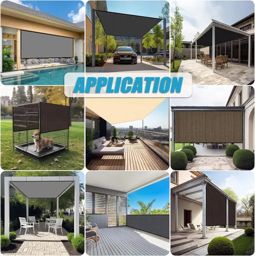 Vista 8 de Amagenix 90% tela de sombra con ojales, 5 x 10 pies, pérgola de repuesto para jardín, patio al aire libre, moca (hacemos tamaño personalizado)