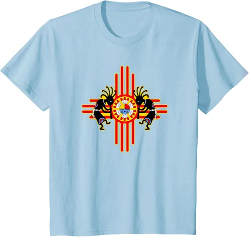 Vista 9 de Native American Kokopelli Kachina Zia Symbol 2 - Camiseta divertida para fanáticos, Negro