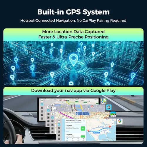 Vista 6 de LAMTTO Pantalla AI CarPlay de 11 '' con Google-Play Descargar aplicaciones