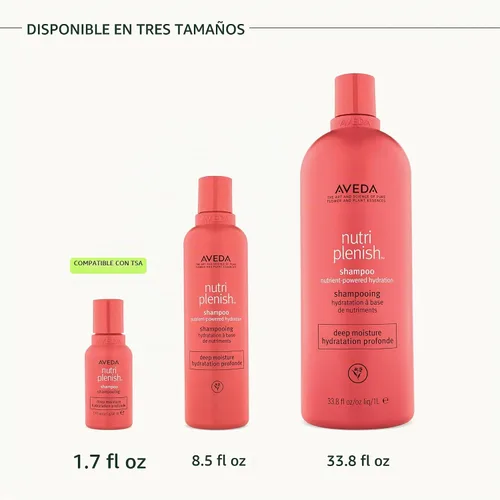Vista 8 de Aveda Nutriplenish Shampoo Deep Moisture Rich Hydration for Medium to Thick Dry Hair Organic Pomegranate Oil, Coconut Oil, Mango Butter 93%