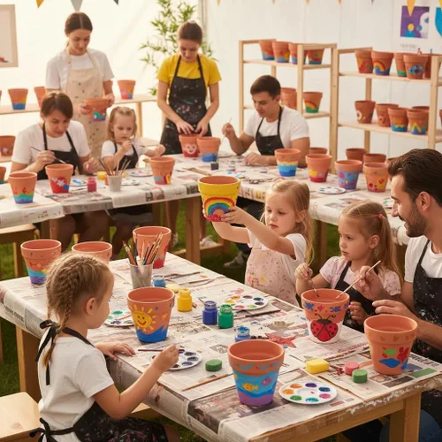 Vista 8 de YESIACE Juego de 24 macetas de terracota de 4 pulgadas, maceta de terracota con agujeros de drenaje, perfecta para plantar, pintar, bodas y fiestas