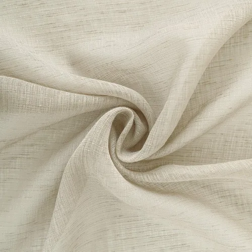 Vista 5 de KOUFALL Vallas de Cocina para Ventanas, Vallas de Lino Translúcidas de Estilo Granja para la Sala de Estar, Beige