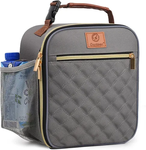 Vista 12 de Genteen Lonchera Bolsa de almuerzo reutilizable para hombres, mujeres, niños y adultos, bolsa de almuerzo aislada impermeable, lonchera enfriadora