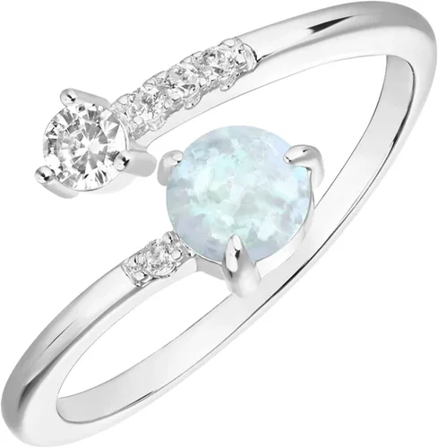 Vista 29 de PAVOI 14K Gold Plated Adjustable Created Opal Rings - Stacking Rings for Women