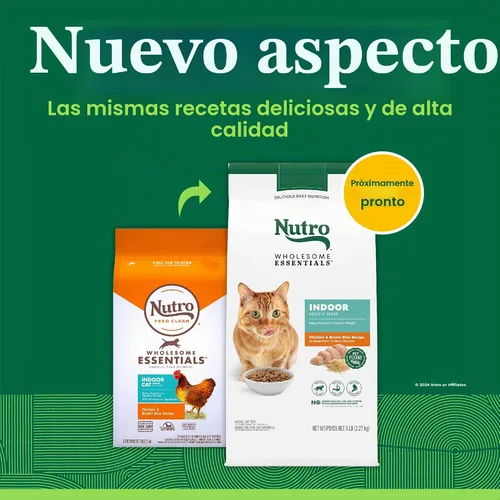 Vista 3 de Nutro Wholesome Essentials - Alimento seco para gatos adultos, pollo y arroz, 5 libras Real chicken #1 ingredient, natural prebiotic fiber for