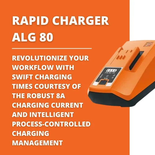Vista 2 de Fein Cargador de batería rápido ALG 80 - Carga rápida para todas las baterías Fein de iones de litio, corriente de 8 A con puerto USB, pantalla LED