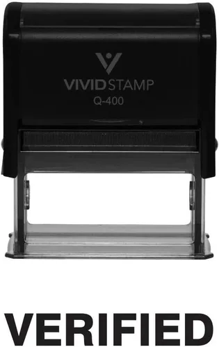 Vista 20 de Sello de goma autoentintado verificado (tinta negra) - Mediano Negro