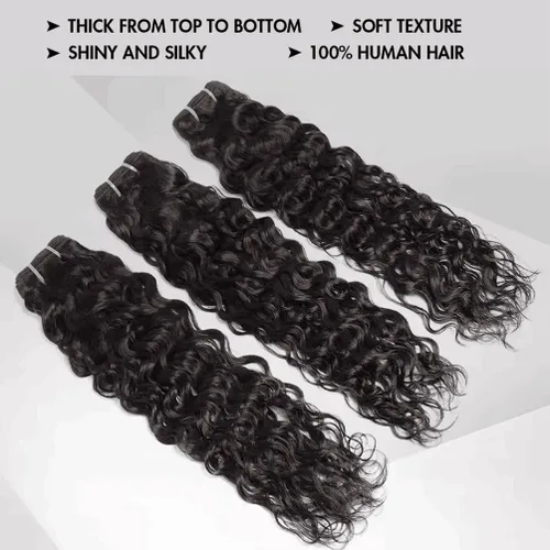 Vista 2 de Paquetes de cabello humano rizado birmano, paquetes de cabello virgen sin procesar, extensiones de cabello humano 16A, cabello humano rizado negro