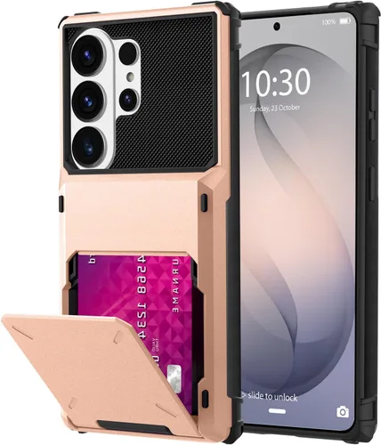 Vista 65 de Funda tipo cartera para Samsung Galaxy S22 con ranura para 2 tarjetas de crédito Funda a prueba de golpes Hybrid Heavy Duty Protection Armor Funda