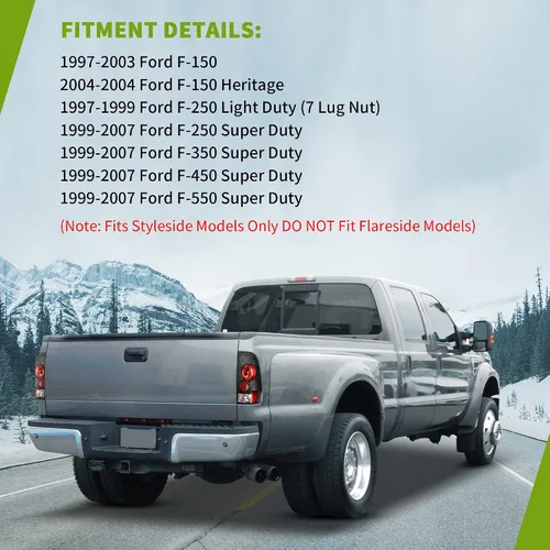 Vista 6 de AUTOSAVER88 Luces Traseras Compatibles con Ford F-Series F150 1997-2003 (Solo para Modelos Styleside), F150 Heritage 2004, Ford F-250 F-350 F-350