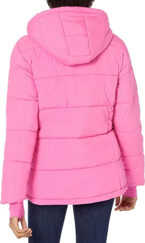 Vista 2 de Tienda Essentials - Abrigo inflado y pesado de manga larga con capucha para mujer (disponible en talla extragrande)