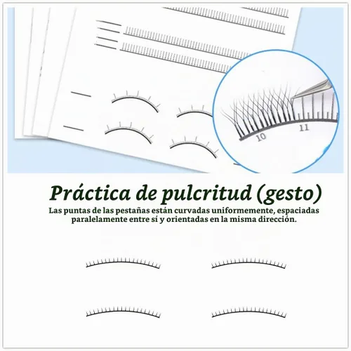 Vista 6 de Ejercicio de entrenamiento de pestañas para principiantes, libro de ejercicios de extensiones de pestañas profesionales