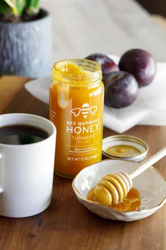 Vista 3 de Bee Harmony Miel con infusión de cúrcuma, 12 onzas, paquete de 2