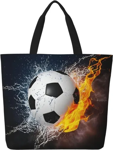 Vista 25 de Famame Canvas Tote Bag Large Women Casual Shoulder Bag Handbag Reusable Multipurpose Shopping Grocery Bag