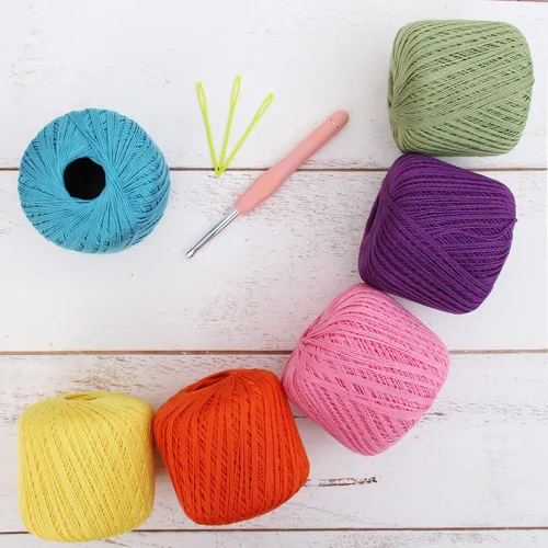 Vista 10 de ThreadArt - Hilo de ganchillo 100% algodón, tamaño 10, cinco bolas de 1.76 oz Soft pure cotton crochet thread for lace, doilies, amigurumi and